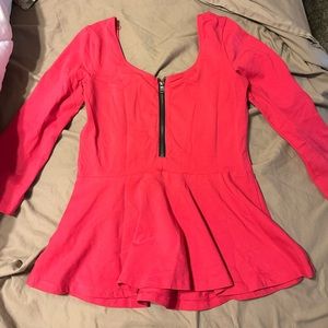 Hot pink peplum express top